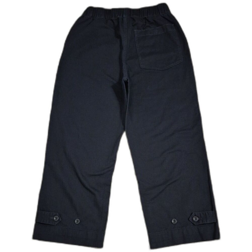 Buck Mason Herringbone Utility Pants S Black Wide Leg Pull-On Fatigue Workwear - Picture 3 of 10